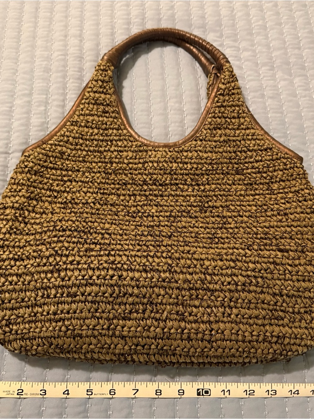 Banana Republic Woven Straw Hobo Bag in Brown with Shimmer Threads